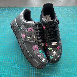 Håndsyet Regnbue Stof Custom - Nike Air Force 1