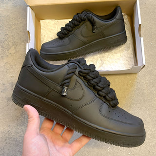 Matt Black Rope laces - Nike Air Force 1 str 42